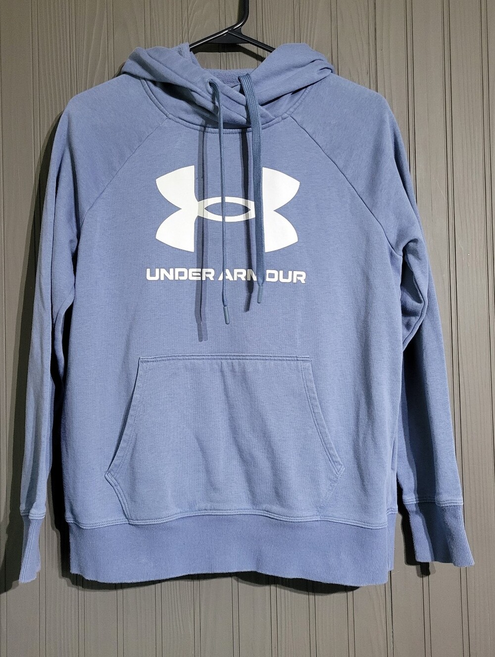 Under Armour Rival Fleece Hooded Sweatshirt Big Logo Pullover Blue Women's Small